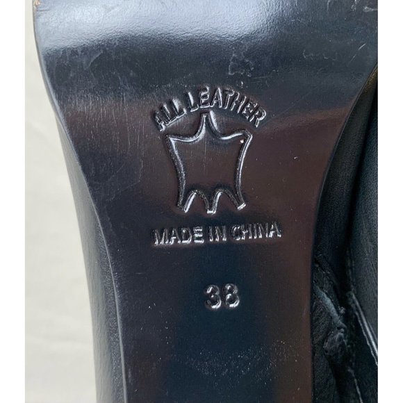 Country Road Black Knee High Heeled Boots Size 38 - Picture 8 of 9